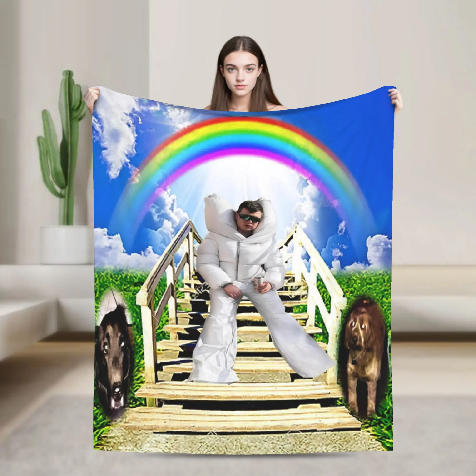 Funny Mellstroy Blanket Multi-size Warm Cozy Fluffy  Throw Blankets for Sofa Couch and Bed