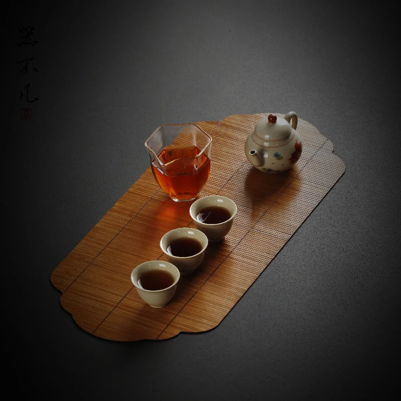 Japanese-Style Bamboo Mat Tea Large Paint Japanese Zen Heat Insulation Dry Pour Table Cloth Liner Tray