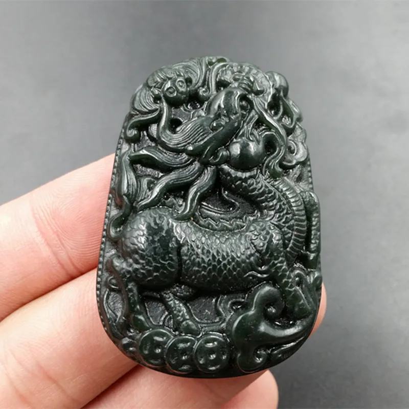 Factory a Goods Hetian Gray Jade Kylin Pendant