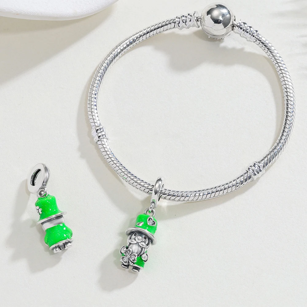 New 925 Sterling Silver St. Patrick's Day Charms Irish & Lucky Pendants Fit Original Bracelets DIY Jewelry Making For Women Gift - view 3