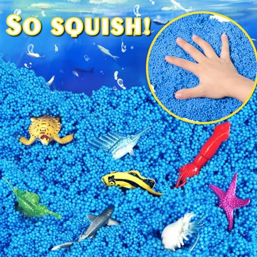 Ocean Sensory Table with Sands Bin with Lid Indoor Outdoor Use Sand Art Kit for Boys and Girls Toys for Toddlers Age 35 17x11.5