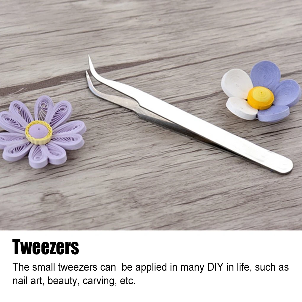 Pack of 10 Tweezers Professional Jewelry Tools Paper Folding Stainless Steel Repair Accessories Forceps for Crafts Scrapbooking