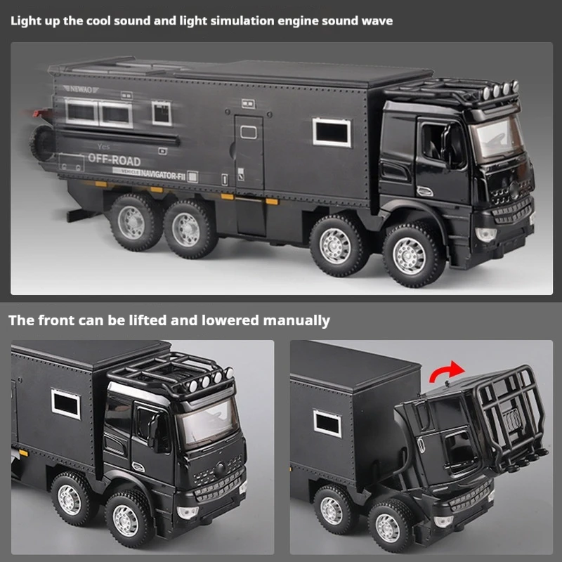 1/32 Camper Legering Model Rebound Geluid En Licht Multifunctionele Simulatie Van Camper Kinderen Jongen Speelgoed Auto Model Kerst