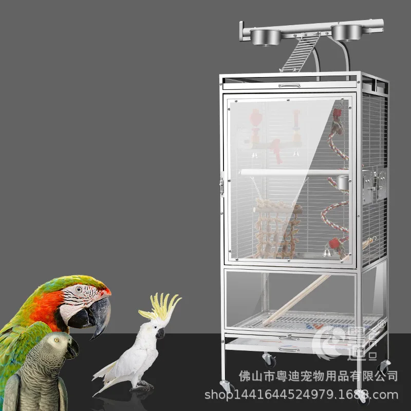 Parrot Bird Cage Large Luxury Large Peony Grey Parrot Cage Large, Stainless Steel Bird Cage BC601