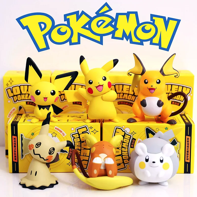 6 Styles Pokemon Lovely Pikachu Pichu Mimikyu Alola Raichu Togedemaru Anime Action Figures PVC Toys Gift