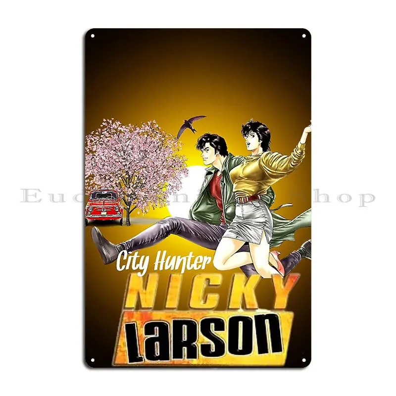 City Hunter Cartoon Metal Sign Mural Cinema Bar Decoration Create Tin Sign Poster