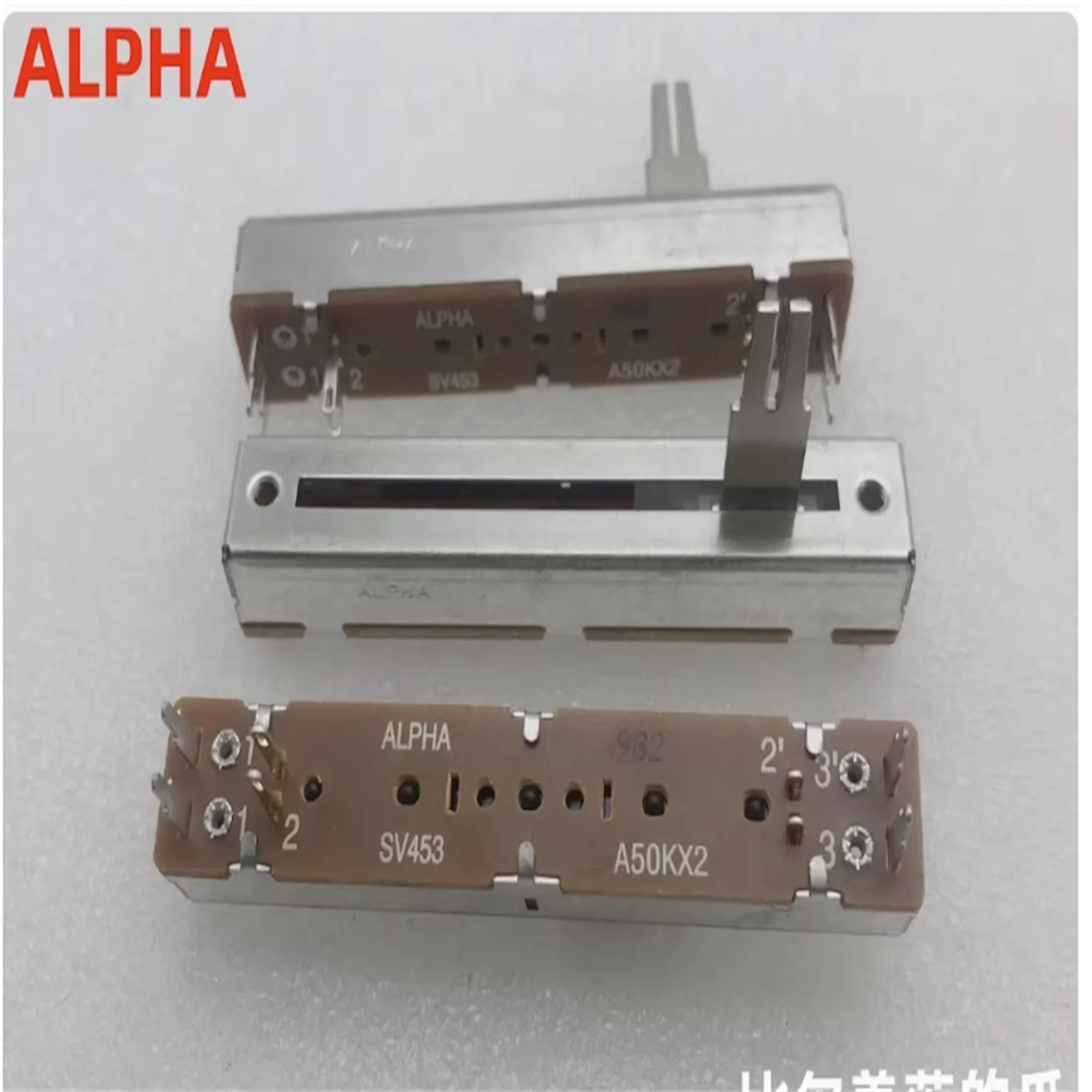 2 PCS ALPHA Taiwan RA4530F-02-20A1-A50K × 2 dual direct sliding potentiometer shaft length 20 large fork