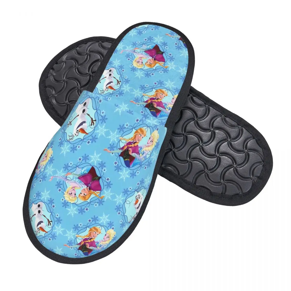 Custom Frozen House Slippers Women Cozy Memory Foam Elsa Anna Cartoon Slip On Bedroom Slipper Shoes