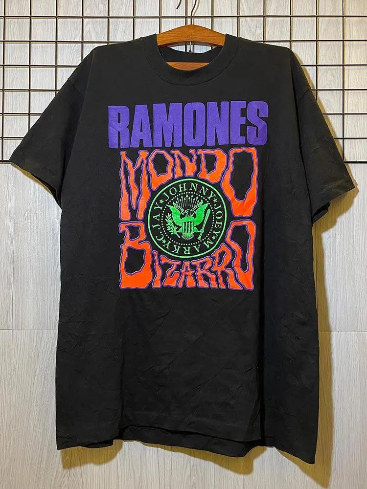 American Retro Ramones Rock Band Vintage High Street Casual Trend Heavyweight Short Sleeved T-shirt