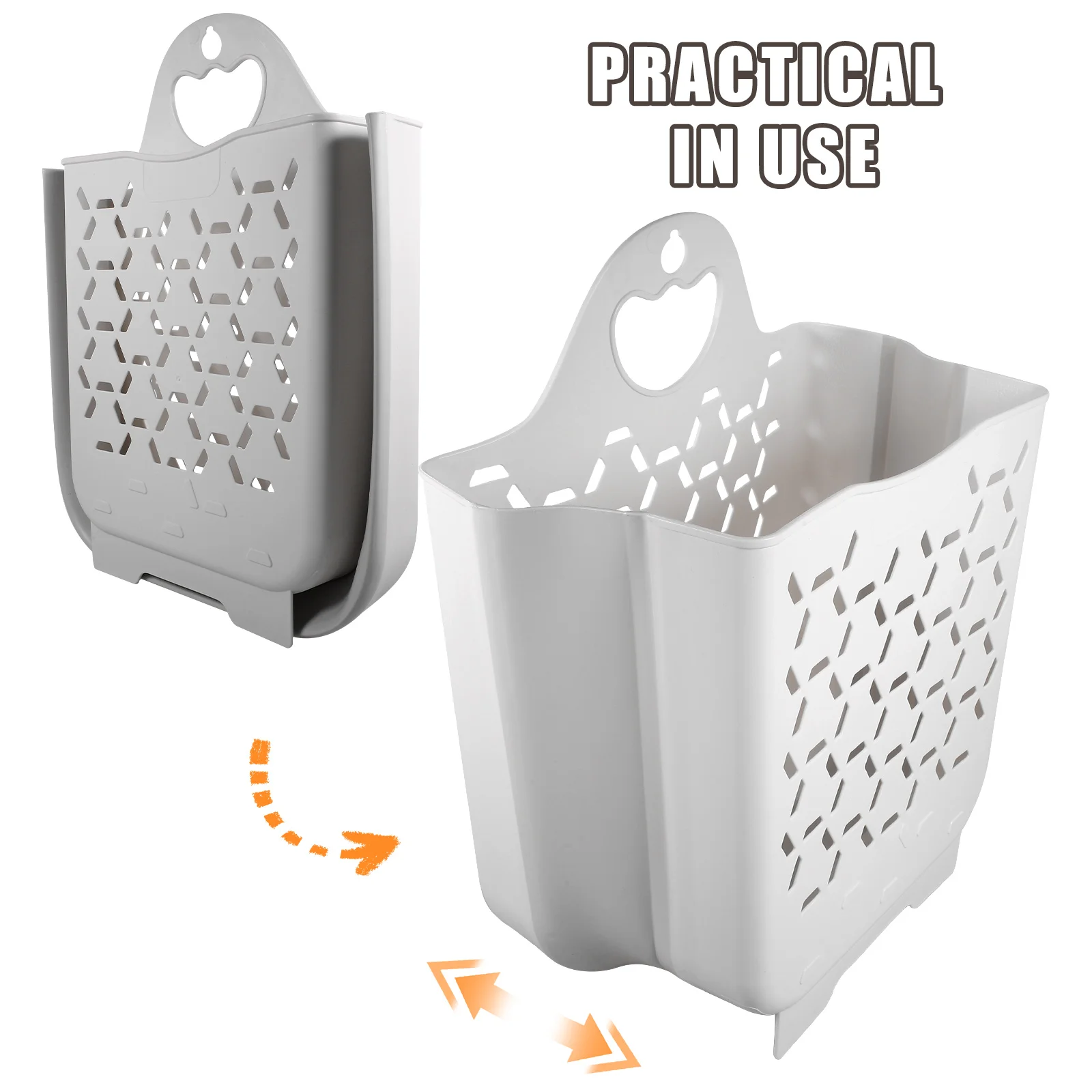 

Folding Laundry Basket Wall Mount Heavy Duty Storage for Dirty Clothes Bathroom Bedroom Home Organization Laundry Baskets