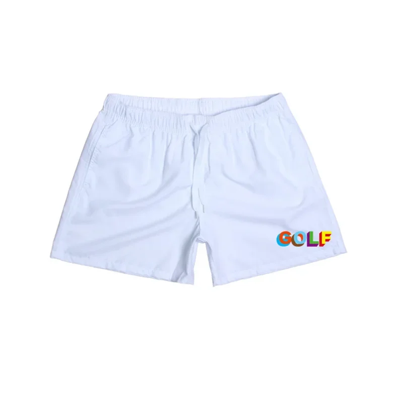 GOLF Letter Print Men Swim Shorts Quick Dry Beach Shorts Summer Casual Board Trunks