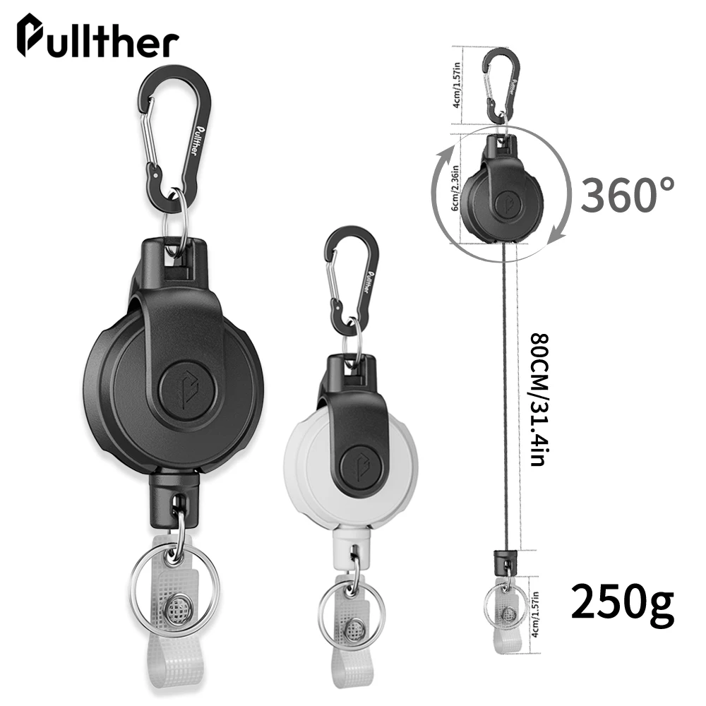 Retractable Key Chain for man Reel Badge Holders Retractabl Carabiner Quick Release Spring Clip outdoor camping equipment