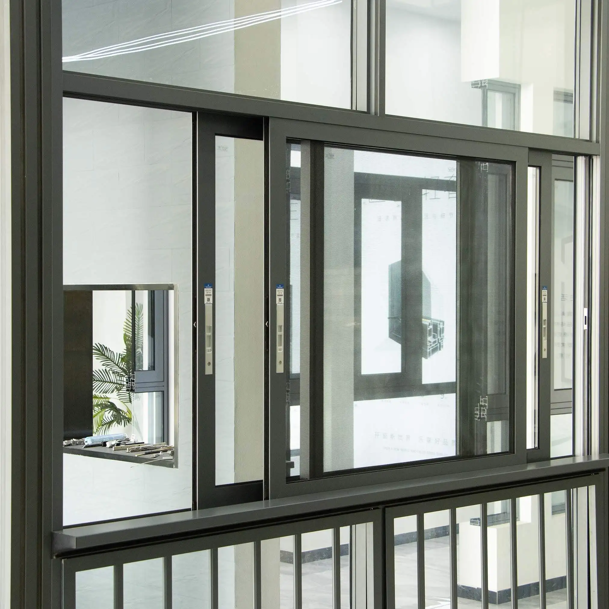 Simple Bedroom Sliding Glass Window Durable Anti Peeping Glass Sliding Windows Aluminum Glass Manual Noise Reducing Windows