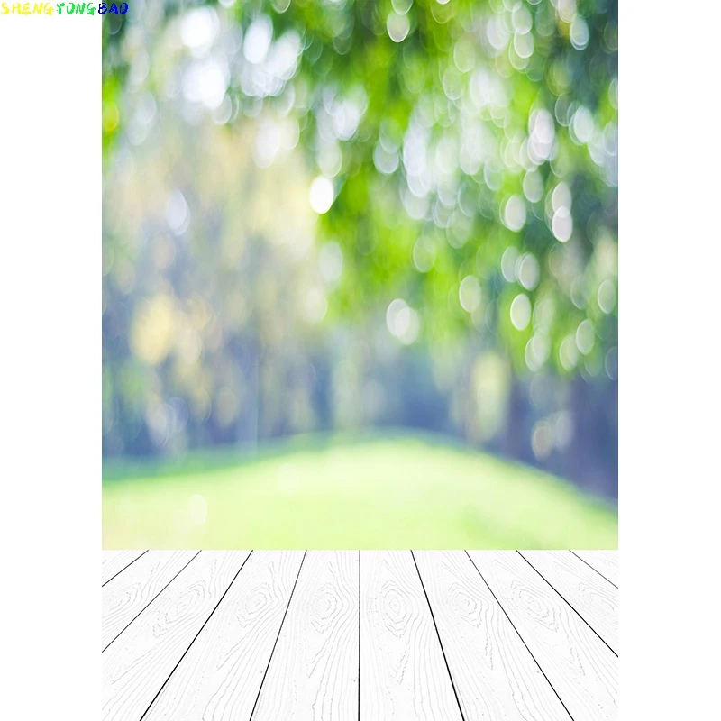 Vinyl Custom Spring Forest Wooden Floor Photography Backgrounds Sky Sea Natural Scenery Photo Backdrops Studio 210309TFX-05
