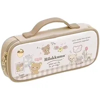 Bolsas de lápices de PU para niños, estuches de bolígrafos para niños, bolsas de cosméticos de maquillaje para mujeres, oso Rilakkuma, lindo Anime, nuevo