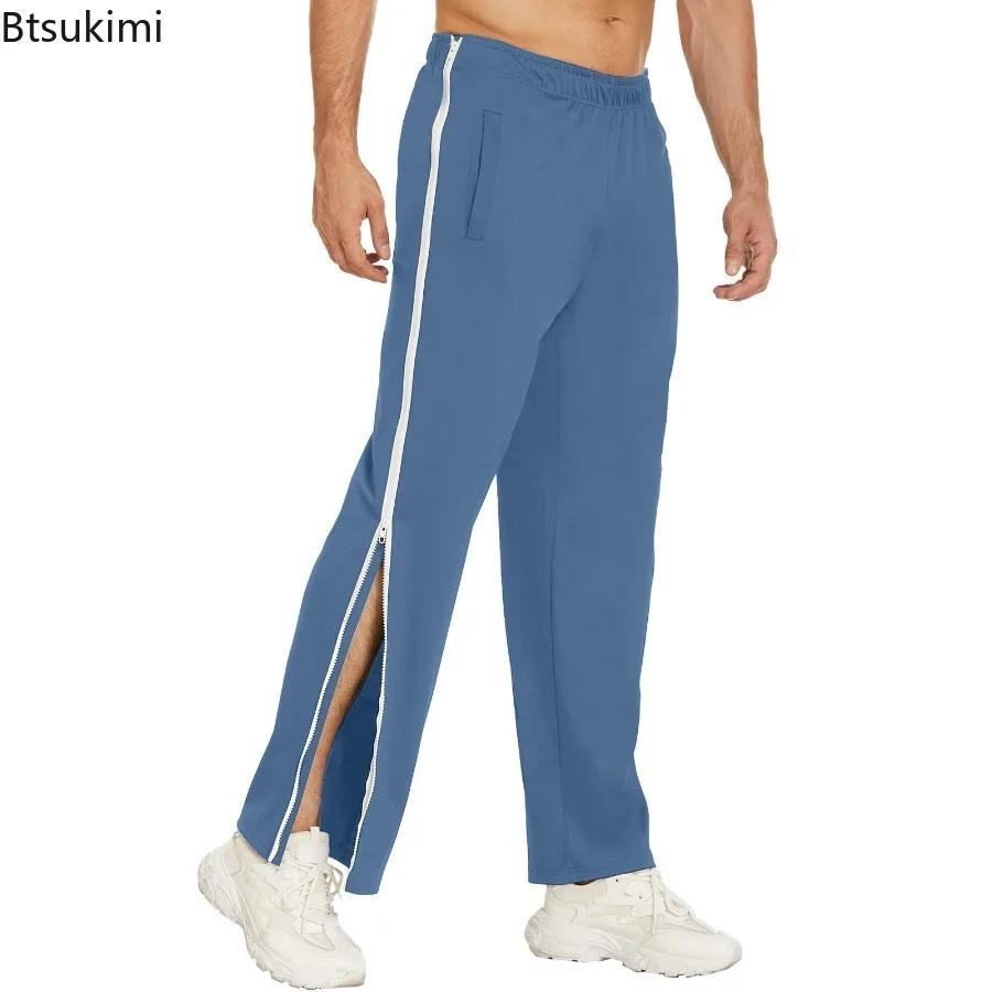 2025 New Men's Side Zip-up Splicing Sports Pants Loose Casual Quick-dry Training Basketball Trousers Men Gym Fitness Sweatpants