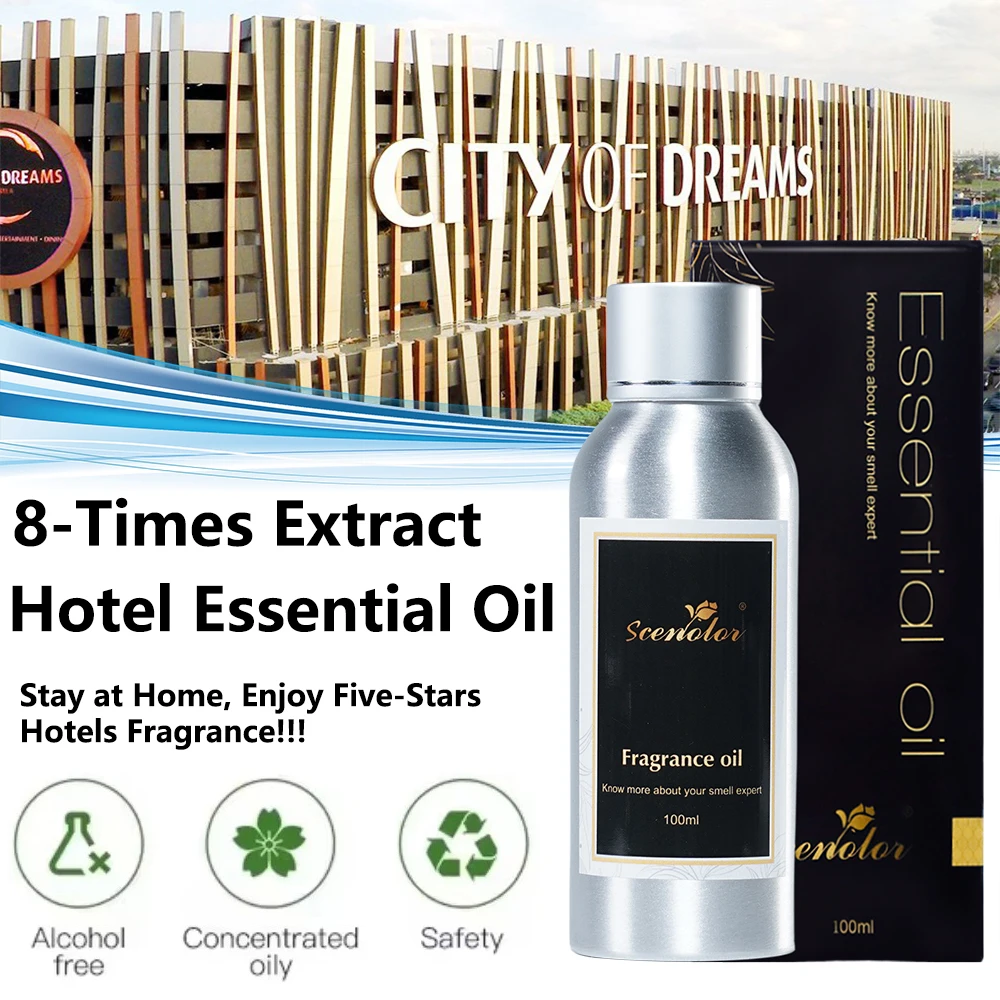 100ML Famous Hotel Inspired Aromatherapy Scent Diffuser Oil City of Dreams Hotel Essential Oils Long Lasting Room Perfume Oil