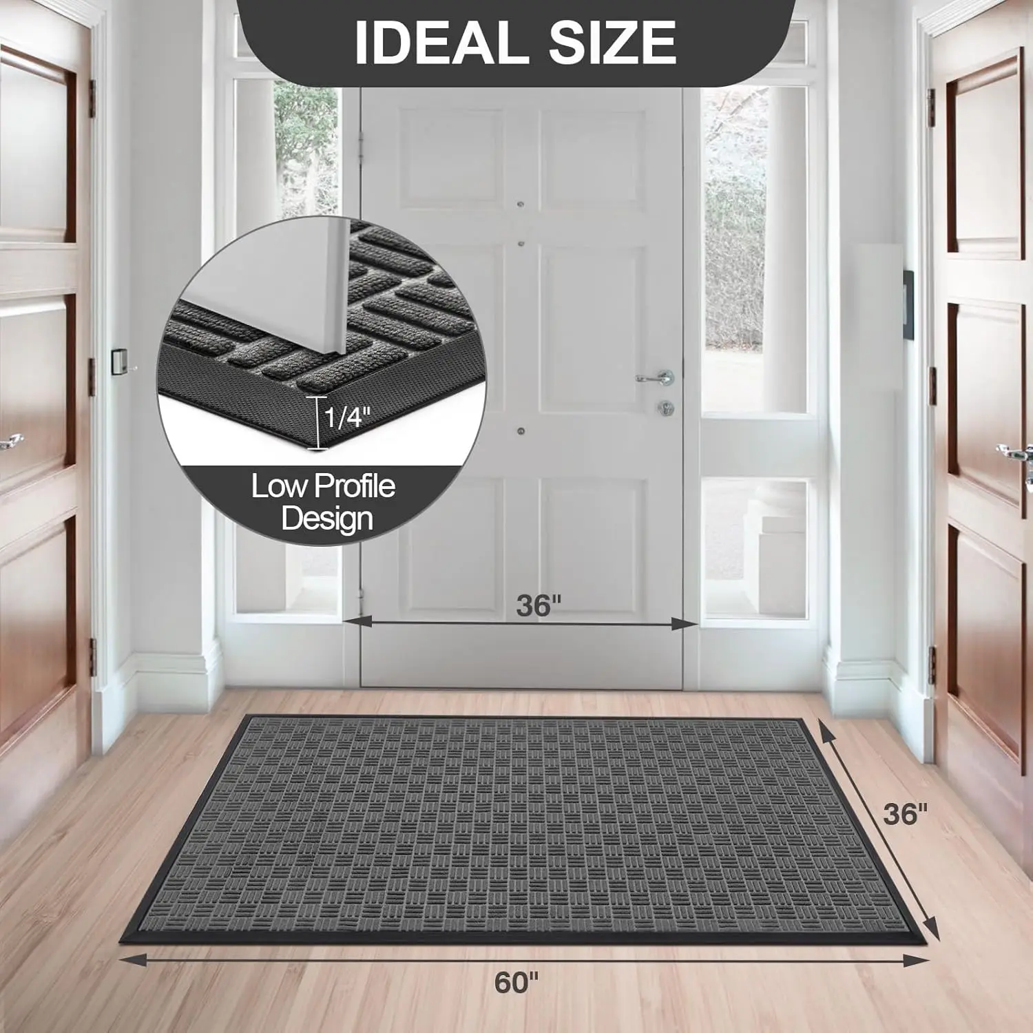 Front Door Mat, Heavy Duty Durable Welcome Mat for Outdoor Indoor, Dirt Trapper Waterproof Super Absorbent Door Mat for Entryway