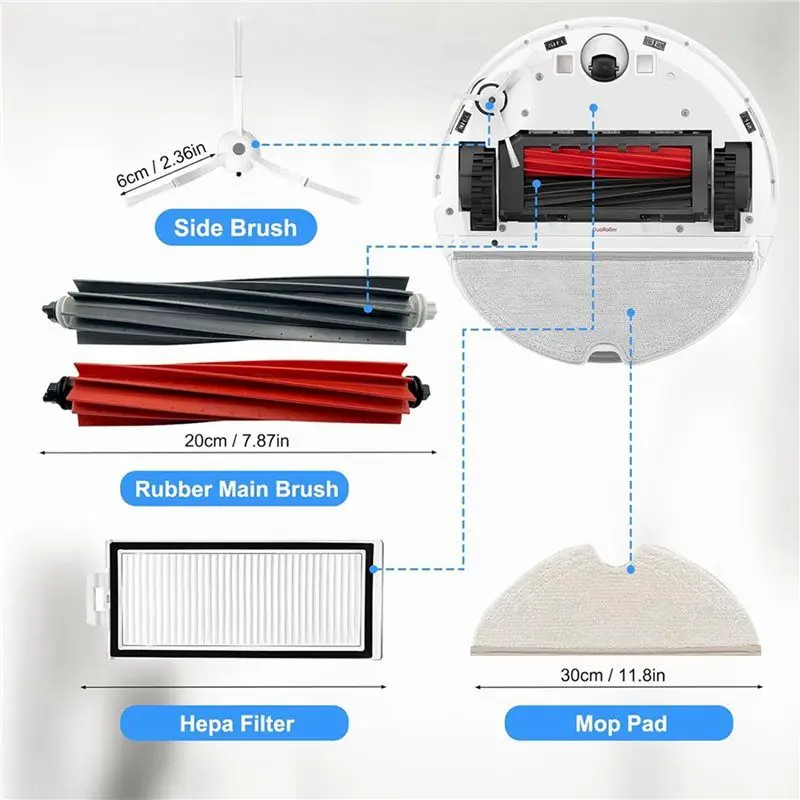 Горячий комплект аксессуаров SV-2, комплект аксессуаров для Roborock Q8 Max/Q8 Max +/Q5 Pro, робот-пылесос, запасные части, фильтры с роликовой щеткой