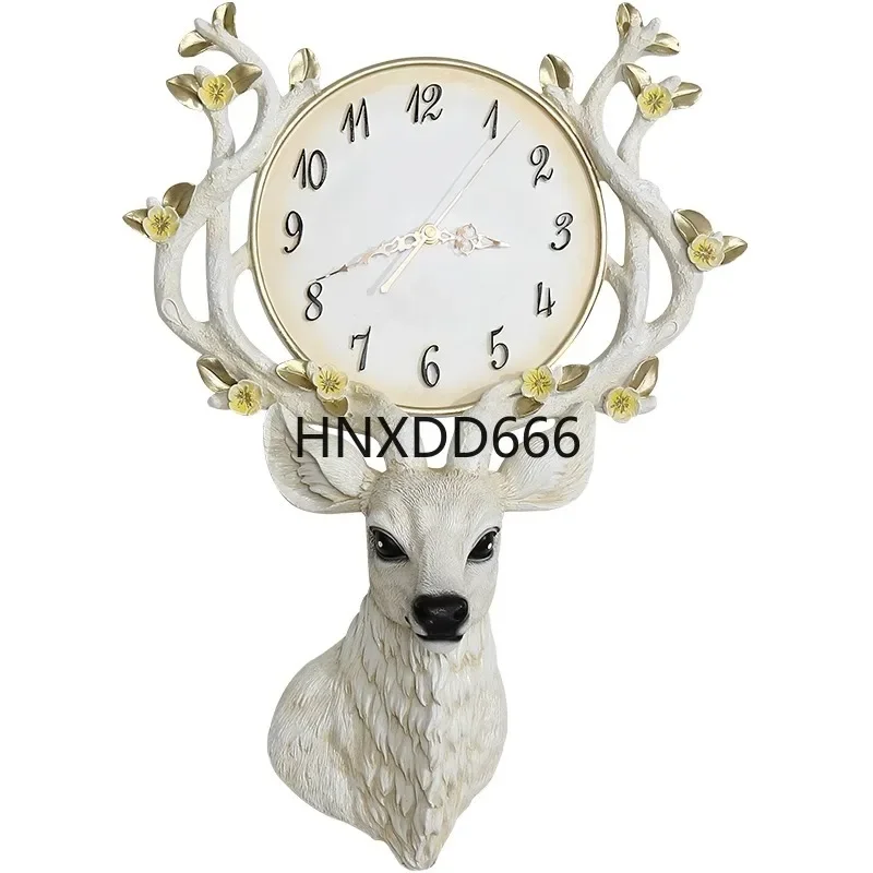 Living room wall clock Nordic deer head clock personalized wall decoration