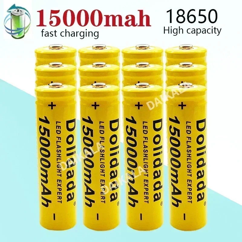 100% High Quality and Large Capacity 3.7V 18650 15000mAh High Capacity Batteries Li-ion Lithium Battery for Flashlight Battery