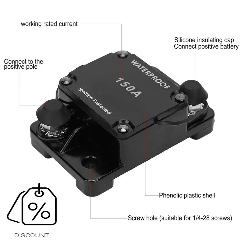 ABKJ-HT-608 Automatic Circuit Breaker Automatic Switch Fuse Holder Forcars Forother Circuit Safety Protection Systems 80A