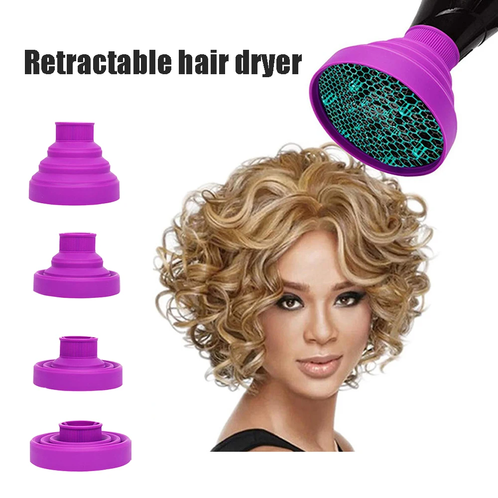 Silicone Hair Dryer Diffuser - Foldable & Universal Fit Attachment for Curly & Wavy Hair, Reduces Frizz & Enhances Natural Curls