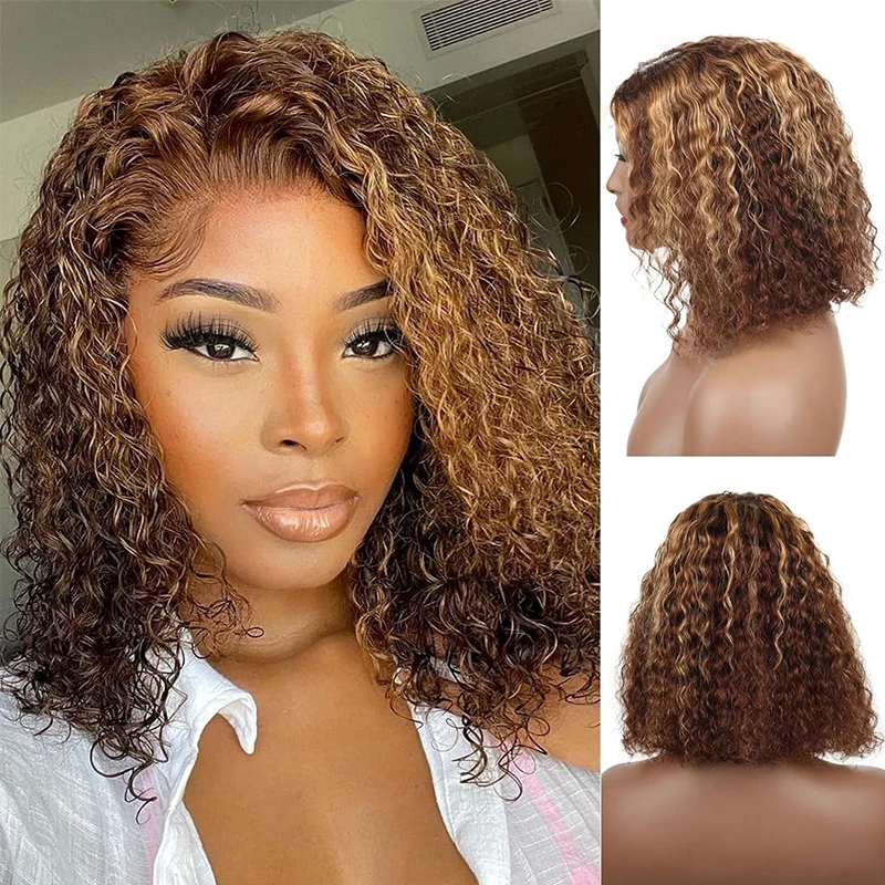 تسليط الضوء على أومبير 13x4 HD موجة عميقة الدانتيل الجبهة الباروكات شعر الإنسان العسل شعر مستعار أشقر شعر الإنسان 4/27 الدانتيل الباروكات الأمامية #2