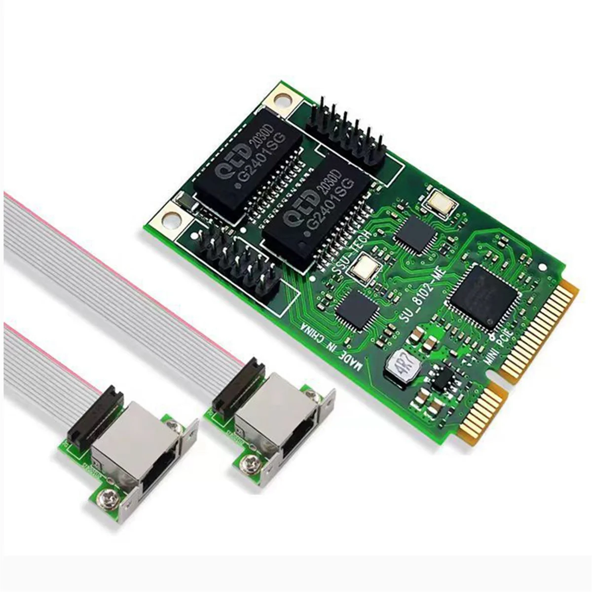 

Сетевая карта Mini PCI-E на 2 порта, 1000 Мбит/с, гигабитный Ethernet, COM-порт, 10/100/1000M, сетевой адаптер RJ45 для ПК