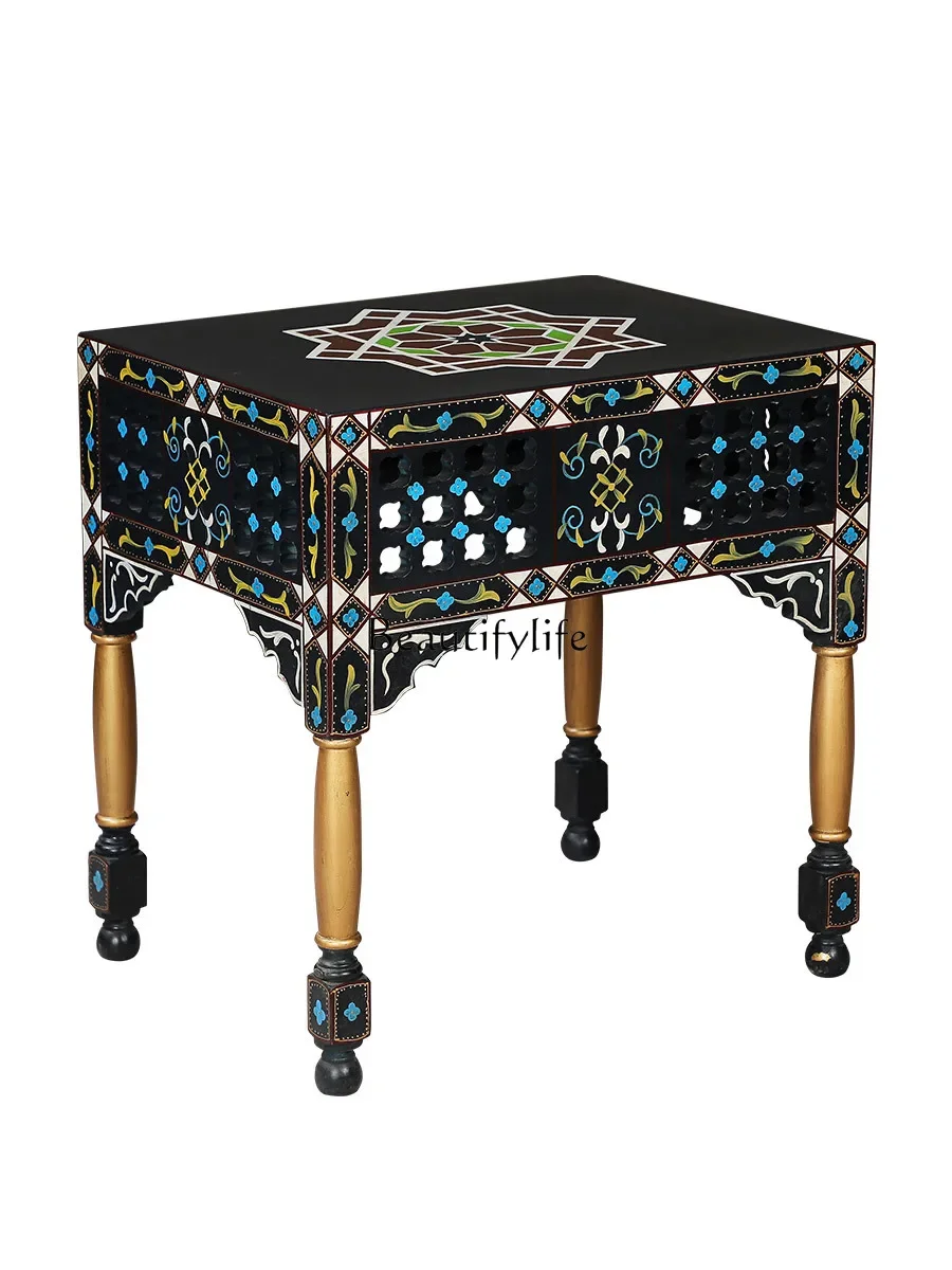 

South East Asia style solid wood carving coffee table Thailand side table