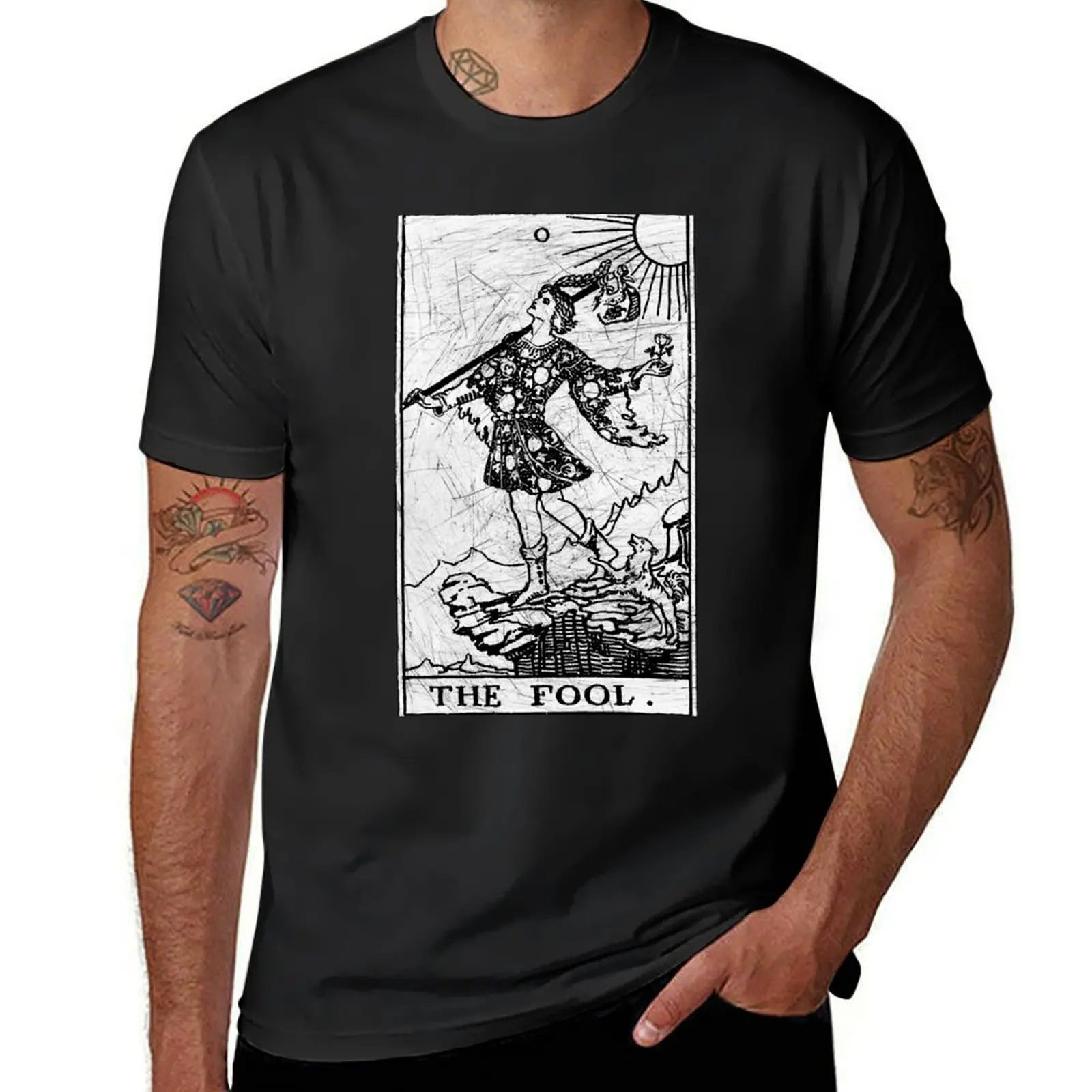 The Fool Tarot Card - Major Arcana - fortune telling - occult T-Shirt blacks blanks Blouse oversizeds designer t shirt men