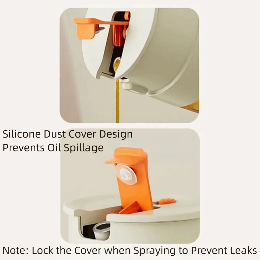 

2 in 1 Oil Sprayer Dispenser Leak-proof 650ML Glass Oil Sprayer BPA-free Comfortable Handles Oil Dispenser Bottle Seasoning Jar