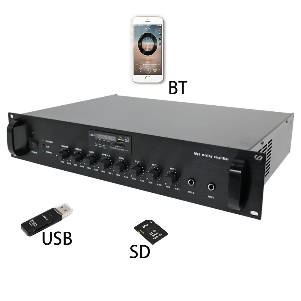 

Алюминиевый полный набор оборудования для системы громкой связи, усилитель мечети/школы, USB + SD + Bluetooth, микрофон, изготовленный динамик