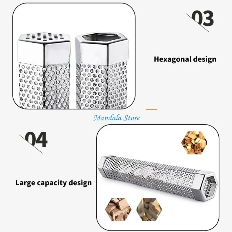 

U2JC BBQ Smoked Tube 304Stainless Steel Backyard Grilling Tool Professional Smoked Tube Home BBQ Tool Perfect for Cooking Use