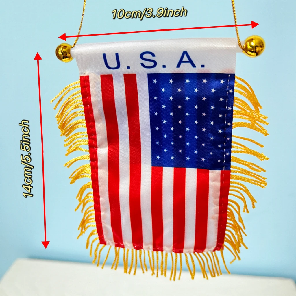 10x14cm Car Window Decoration Korea Morocco America USA Hanging Pennant Flags American