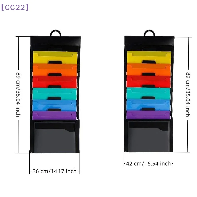 （CC22）File Organizer Folder Hanging Long Size Bond Paper Wall-Mounted Rainbow Classification Large Capacity Office Folder 6