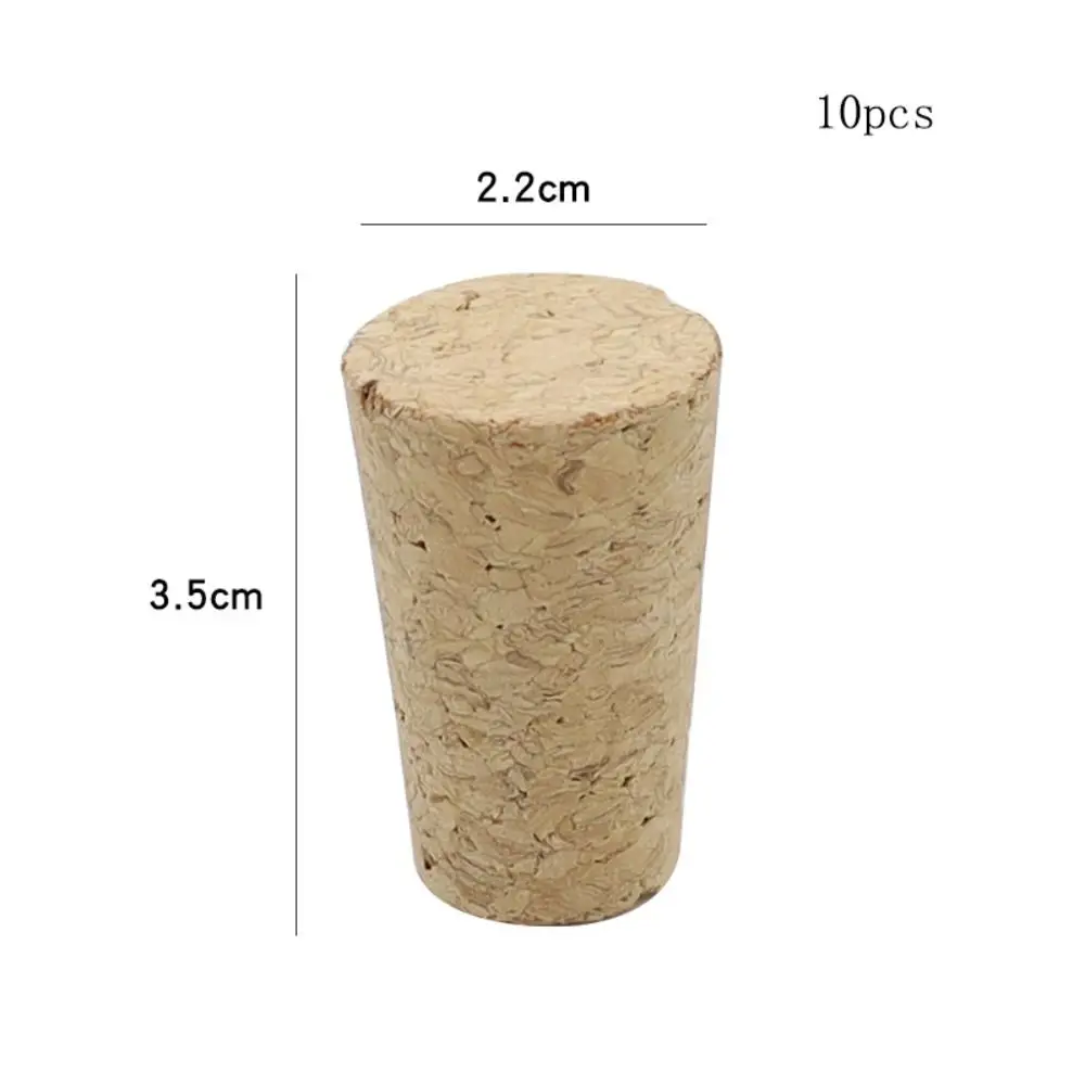 10Pcs 22mm Wood Wine Corks Stopper High Density Material Cylindrical/conical Bottle Corks Sealed Reusable Sealing Plug