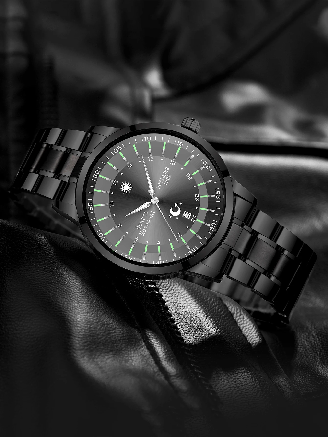 

Новые модные мужские водонепроницаемые спортивные часы NOTIONR, мужские часы для отдыха с полным календарем, из нержавеющей стали