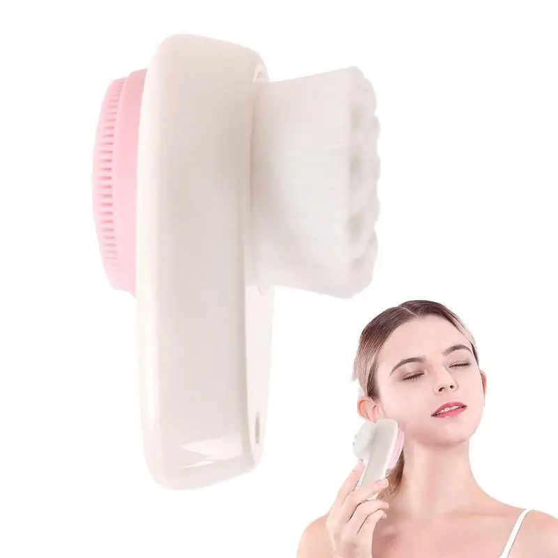 Face Cleansing Brush Reusable Face Scrub Brush Non-slip 2 In 1 Pore Cleansing Tool With Lid Remove Blackheads Dirt Grease For