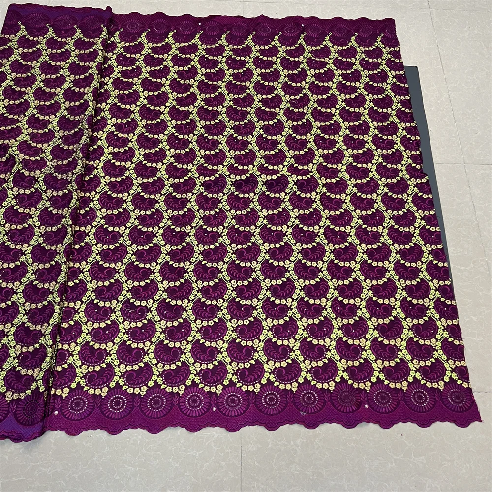 

2026 African Nigerian High-Quality Tulle Lace Fabric Jacquard Organza Embroidery Guipure for Party Prom Dress 5Yard YXZ204