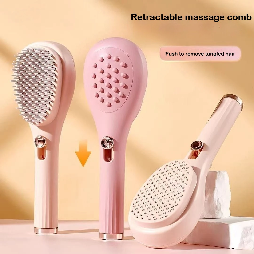 Portable Telescopic Combs Retractable Scalp Massage Brush Self-Cleaning Hair Combs Compact Magic Comb Women Salon Styling Tools