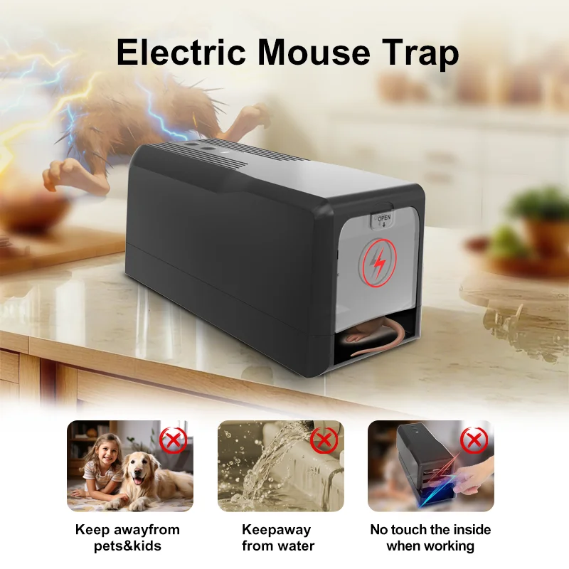 Trampa Eléctrica para Ratones de Interior, Jaula para Ratones de 8000V de Alto Voltaje, Trampas para Matar Ratas, Control de Plagas para Hoteles, Restaurantes, Cocinas y Dormitorios