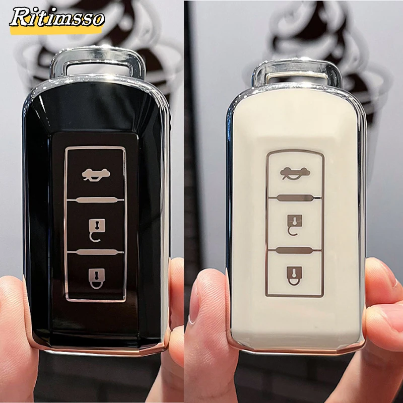 TPU Car Remote Key Case Cover Shell For Mitsubishi Lancer Outlander ASX Pajero Sport Eclipse Cross Mirage Montero Accessories