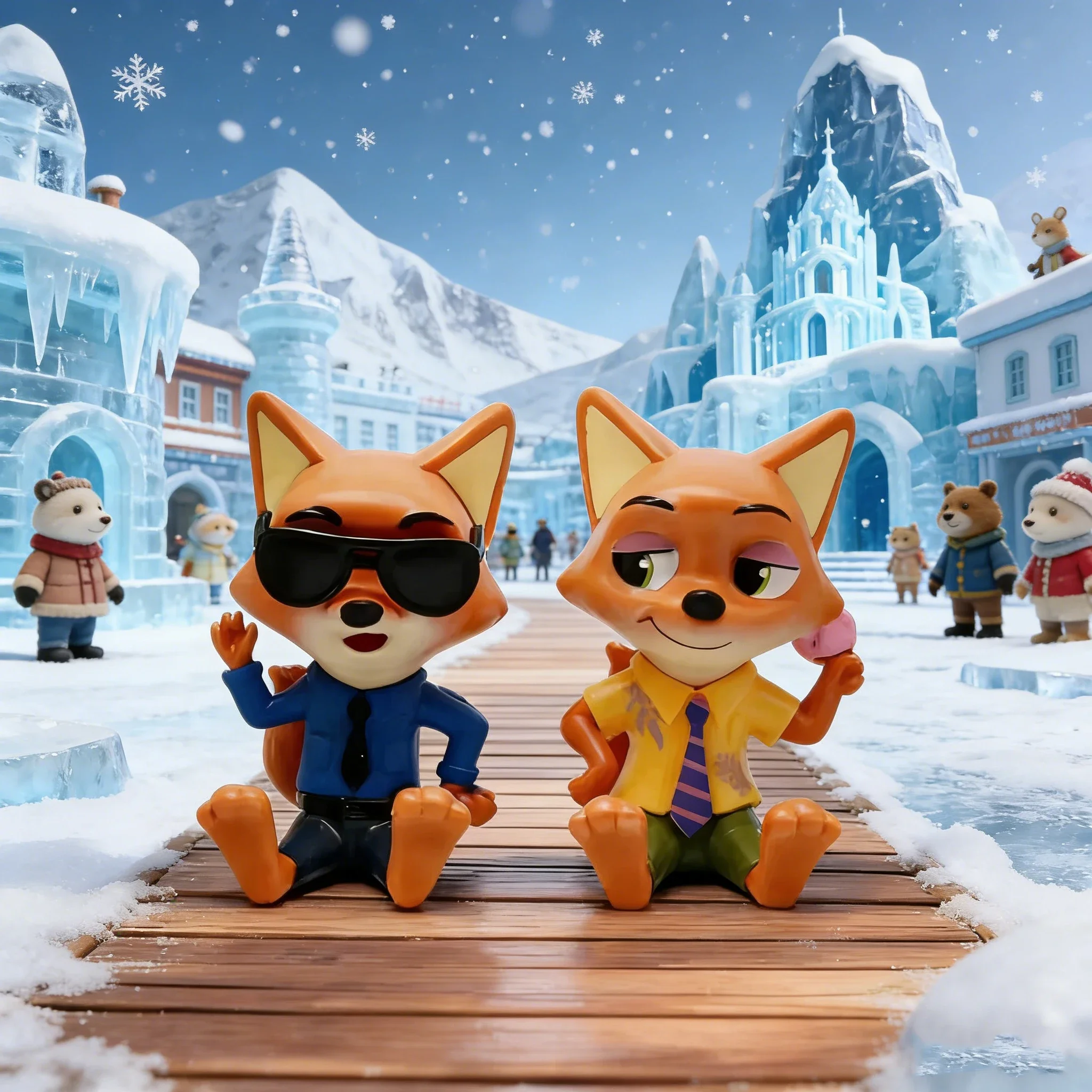 صندوق ديزني زوتوبيا جوديث آند نيك الأعمى الجديد - صندوق أعمى للرسوم المتحركة مصنوع يدويًا، شخصية لعبة، زينة أنيمي، هدية عيد الميلاد للأطفال