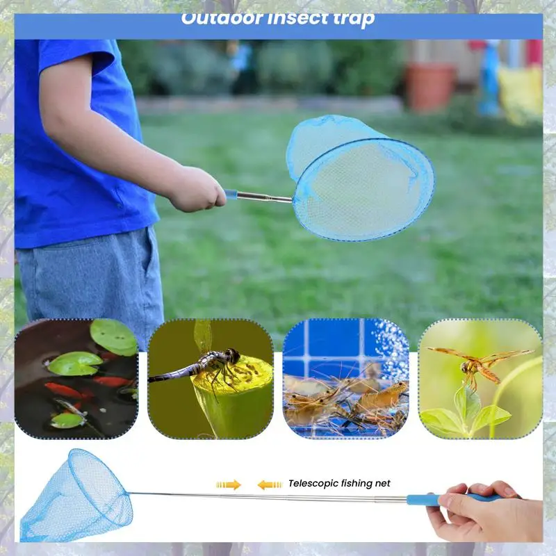 新入荷 アウトドア用 蝶捕り網 釣り網 バッグ ステンレス製 伸縮式 釣り網ツール アウトドア用伸縮式