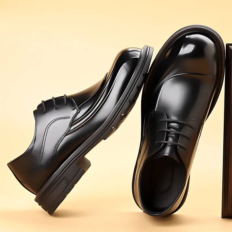 

New Men Cowhide Business Leather Shoes Head Leather Men Shoes