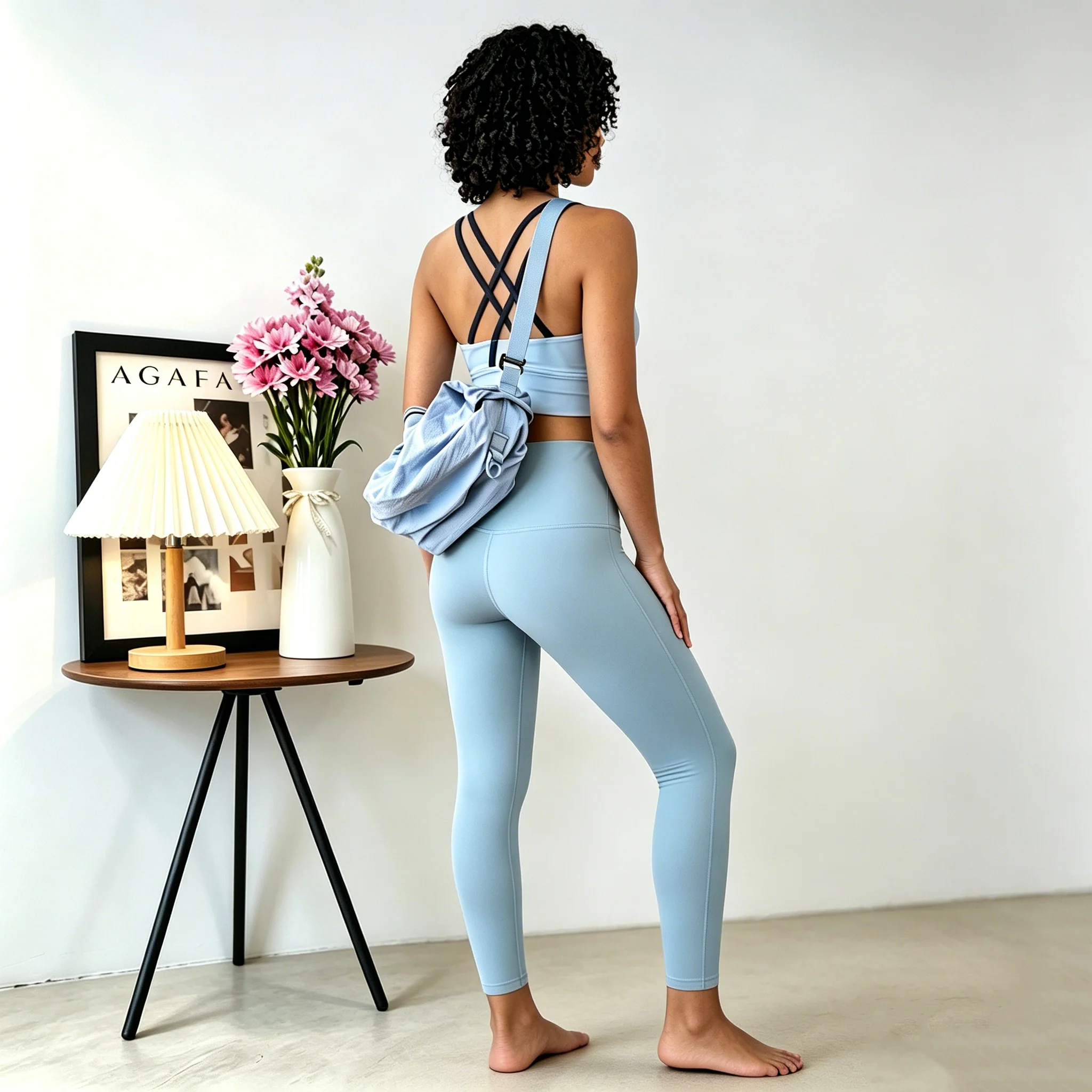 Women's Naked Feeling 2-Piece Activewear Set, Sports Bra High Waist Leggings Outfit for Yoga Fitness Training Daily Exercise