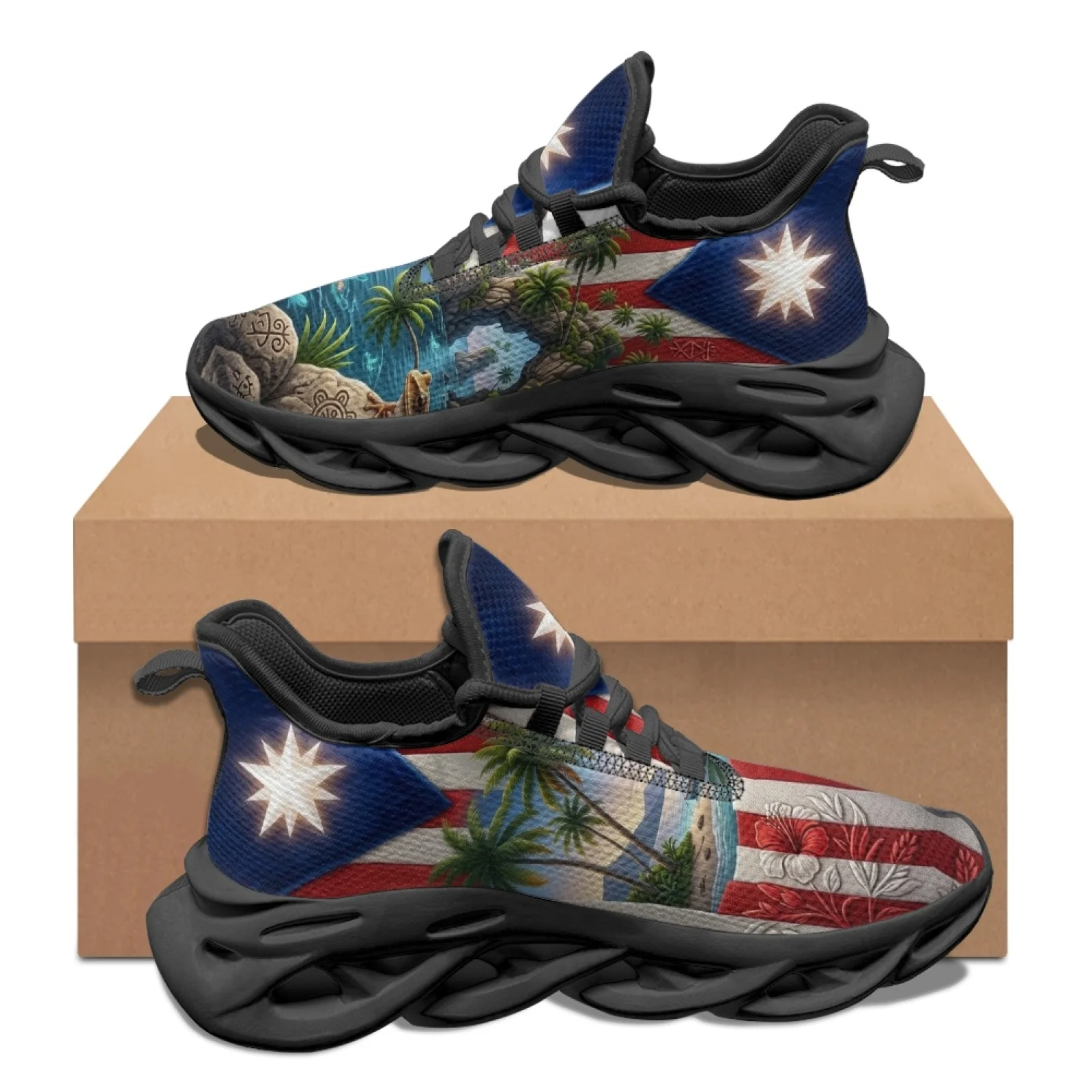 PENSTROLL PENSTROLL Puerto Rico Tropical Fashion Sneakers Blade Sneakers for Walking New Arrival Fall Fashion Unisex