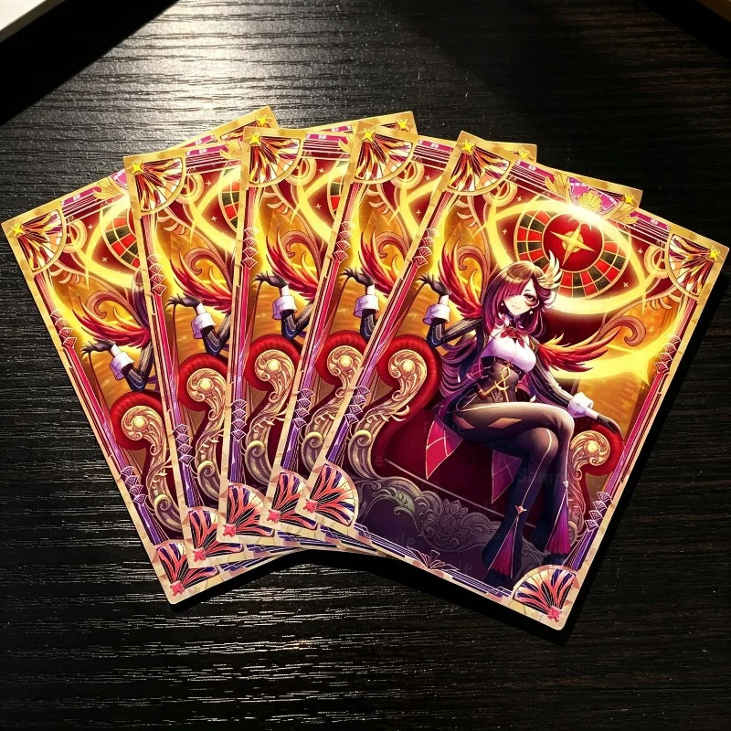 50-60pcs/set Yu-Gi-Oh！63x90mm Cielo, The Veil of Raise Moon Laser Flash Game Card Holder Anime Goddess Acrylic Venue Center Card