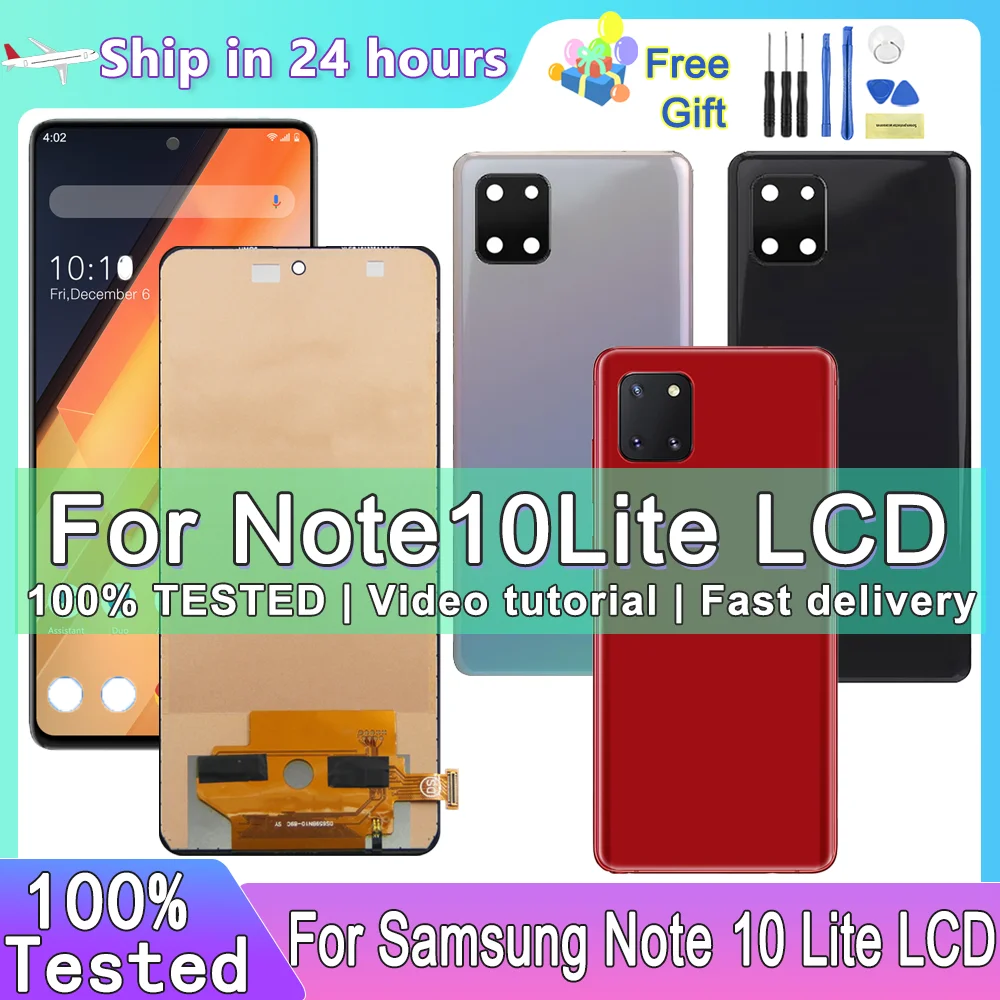 AMOLED For Samsung Galaxy Note 10 Lite N770 N770F LCD Display Touch Screen Digitizer for Samsung Note 10 Lite Screen Replacement